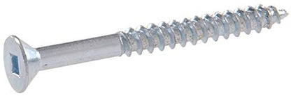Hillman HOMEPAK 42172 Flat Head Square Drive Wood Screws 6 inches, Zinc