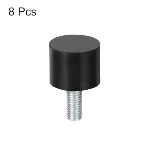 uxcell M8 Thread Rubber Mounts, Vibration Isolators, Cylindrical Shock Absorber with Studs 25 x 20mm 8pcs - size: M8x25x20mm