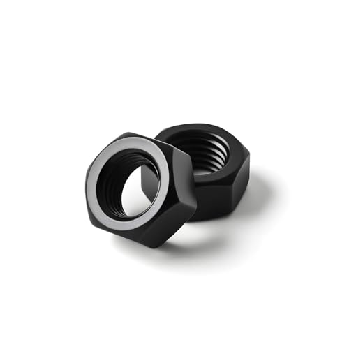 M4-0.7 (100 Pack) Hex Head Nuts, Black Oxide 304 Stainless Steel 18-8 Hexagon Nuts, Hex Drive, Standard Inch Coarse Thread - size: M4-0.7