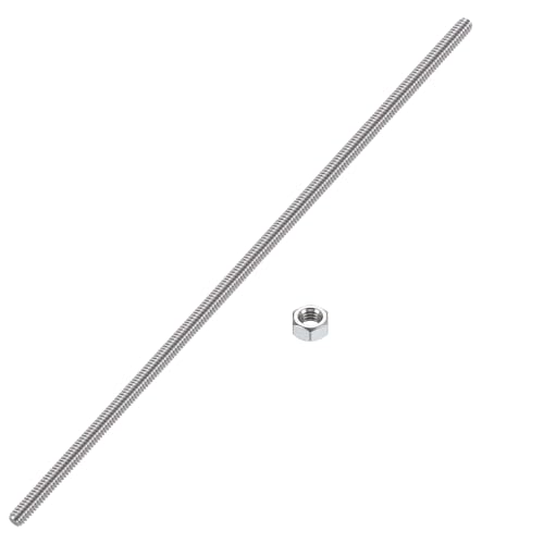 1/4"-28 Fully All Threaded Rod, 10" Length, Fine Thread, with Nut - size: 1/4"-28 x 10"