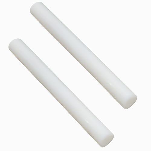 2 Pcs HDPE High Density Polyethylene Round Rod,1"x 13" Plastic Round Rod for Mechanical Processing of Various Parts and DIY Projects(White) - size: 1"x 13"