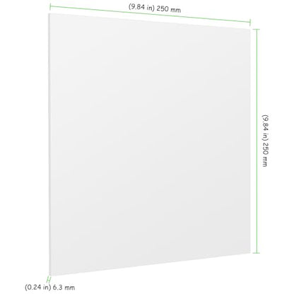 6 Pack 10 x 10 Inch HDPE Sheets, 1/4 Inch White UHMW Sheet Plastic Polyethylene Board, Ultra High Molecular Weight Sheets for Office, Home, Industrial Environment