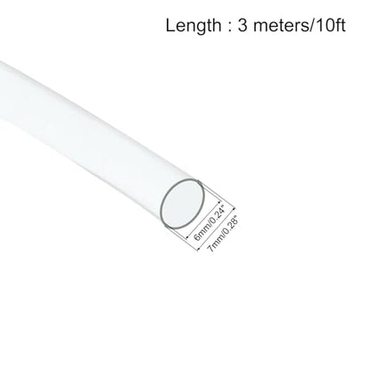 Uxcell Clear PVC Tube Wire Harness Tubing, 1/4-inch(6mm) ID 10ft Sleeve for Wire Sheathing Protection - color: Clear, size: 6mm