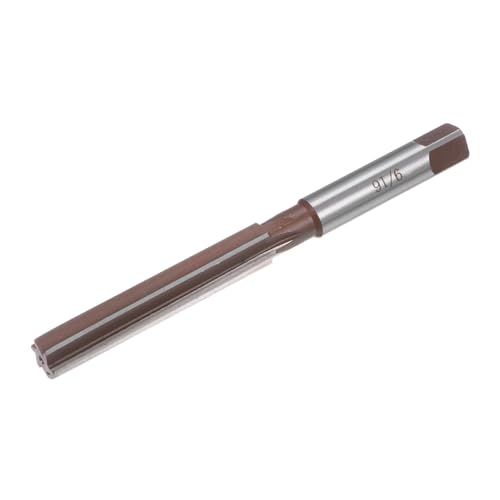 uxcell 9/16" Hand Reamer H8 Accuracy Alloy Tool Steel 6 Flutes Straight Shank Milling Cutter Tool - size: 9/16"
