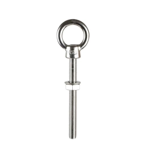 2-Pack 3/8" x 4" Heavy Duty Stainless Steel Eye Bolts with Nuts & Washers - Lifting Eye Screw