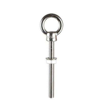 2-Pack 3/8" x 4" Heavy Duty Stainless Steel Eye Bolts with Nuts & Washers - Lifting Eye Screw