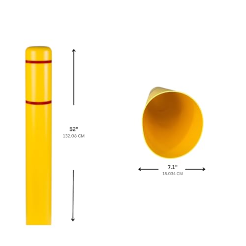 BollardGard 7" x 52" Bollard Cover Yellow - Innoplast (Yellow Blue Tape) - color: Yellow blue tape, size: 7\"x52\"