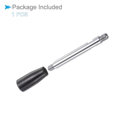 Revolving Crank Clamping Handle, M10 Male Thread 125mm Length, Chrome Plated Long Arm Handwheel Handle Knob Black - (Applications: for Lathe Machinery)