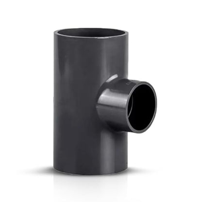 PVC Schedule 80 Reducing Tee 1-1/4" x 1-1/4" x 3/4" (Two 1.25" Run x 0.75" Branch) Socket x Socket x Socket (Slip) Pressure Pipe Fitting, Gray - size: 1.25" x 0.75"