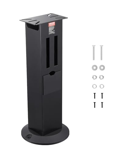 VEVOR Bench Grinder Stand, Heavy-Duty Bench Grinder and Vise Floor Pedestal with 11" x 6.7" Mounting Plate, Grinding Wheel Storage Compartments & Cast Iron Base, Compatible with Most Bench Grinders