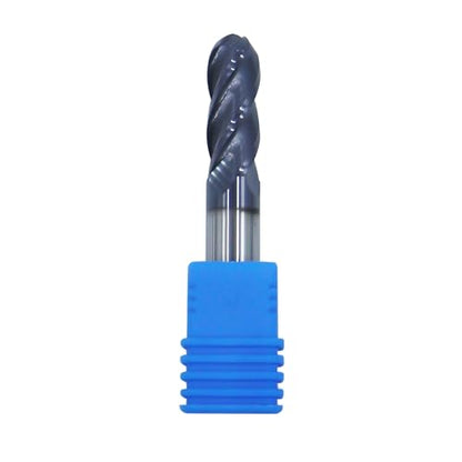 3/8in Carbide Ball Nose End Mill, CNC Router Bits with AlTiN Coated 4 Flute - size: 3/8in