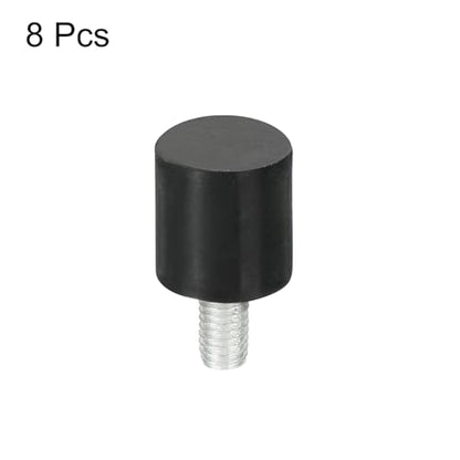 uxcell M3 Thread Rubber Mounts, Vibration Isolators, Cylindrical Shock Absorber with Studs 8 x 8mm 8pcs - size: M3x8x8mm