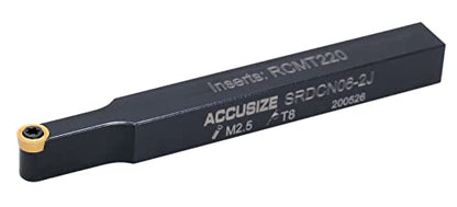Accusize Industrial Tools 3/8 x 3-1/2 in SRDCN06-2J Indexable Toolholder for RCMT220 Inserts, 2376-0006 - size: 3/8 x 3-1/2 inch