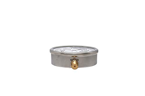 Valley Industries 41 Series 2.5" 600 PSI Pressure Gauge - Stainless Steel, 1/4" NPT Brass Bottom Mount, Glycerin Filled - size: 600 PSI