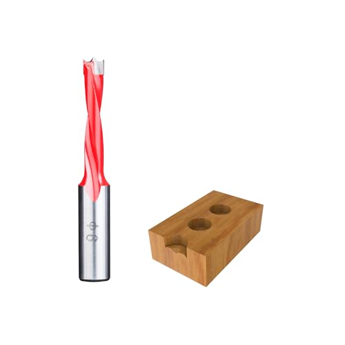 HUHAO 6mm Carbide Tipped Brad Point Boring Bit, Left Hand Dowel Drill Bits - size: 6mm Dia x 70mm Long x 10mm Shank L
