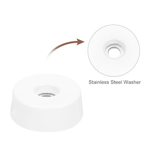 uxcell 8Pcs Rubber Bumper Feet, 0.35" H x0.98 W Round Pads with Stainless Steel Washer and Screws for Furniture, Appliances, Electronics - size: 0.35" H x0.98" W