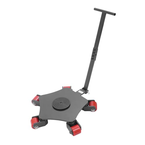 Heavy Duty Machine Dolly Skate Machinery Roller Mover Cargo 4T, Machinery Mover with 5 Swivel Rollers, 8818lbs Machine Moving Skate with Handle for Warehouse and Workshop Transporting (Black) - color: Black