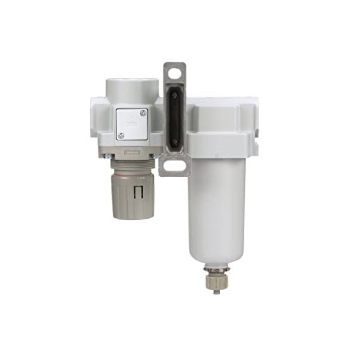 PneumaticPlus SAU420-N04G-MEP Air Filter Regulator Combo, 1/2" NPT - style: Metal Bowl - Manual Drain