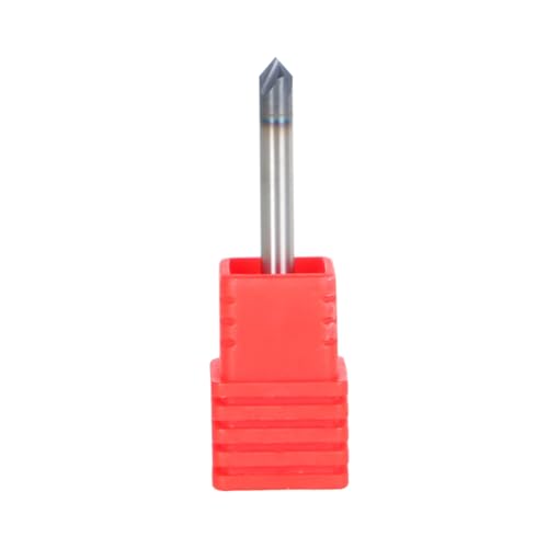 5Pcs 1/8 Inch Helix Carbide End Mill 4 Flute 90 Degree Chamfer Angle Replacement for Aluminum Cutting Non Ferrous Metal Up Cutting
