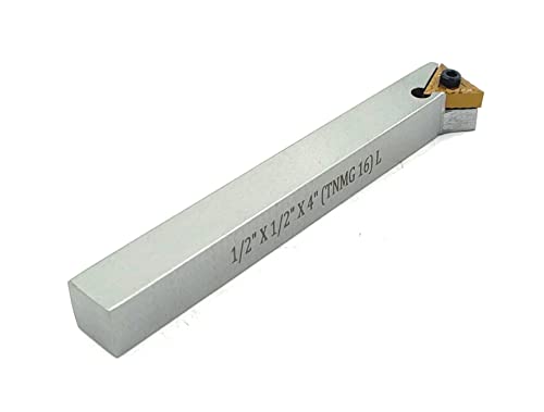 Tool Steel Indexable Tool Bit 1/2" Shank for Fly Cutter for Milling II Replaceable TNMG16 Carbide Insert II Metalworking, Facing, Turning Tool - size: 1/2" × 1/2" × 4" (TNMG 16) L