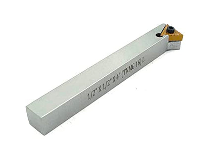 Tool Steel Indexable Tool Bit 1/2" Shank for Fly Cutter for Milling II Replaceable TNMG16 Carbide Insert II Metalworking, Facing, Turning Tool - size: 1/2" × 1/2" × 4" (TNMG 16) L