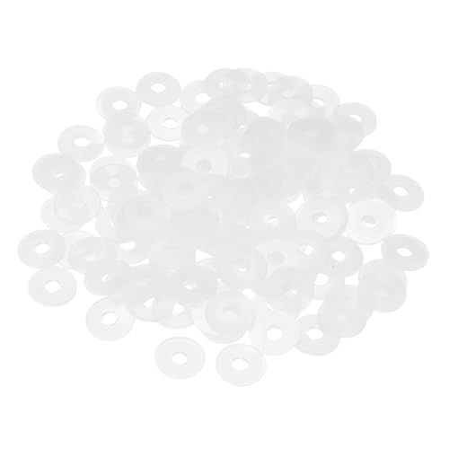 PATIKIL 125 Pcs Nylon Flat Washer M3 3mm ID 10mm OD 1mm THK White - color: White, size: 3mm x 10mm x 1mm