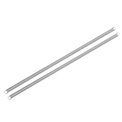 uxcell 2Pcs Extension Springs, 0.6x8x300mm/0.02x0.31x11.81in 304 Stainless Steel Extended Compression Spring Steel Dual Hook Tension Springs for Machinery Construction Home Repairs - size: 0.6x8x300mm