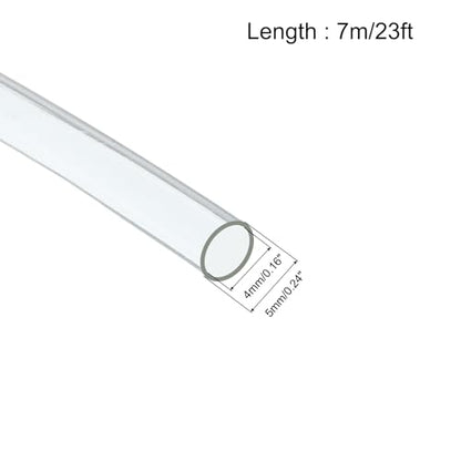 uxcell Clear PVC Tube Wire Harness Tubing, 4mm ID 23ft Sleeve for Wire Sheathing Wire Protection - color: Clear, size: 4mm
