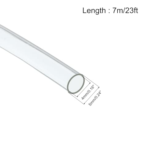 uxcell Clear PVC Tube Wire Harness Tubing, 4mm ID 23ft Sleeve for Wire Sheathing Wire Protection - color: Clear, size: 4mm