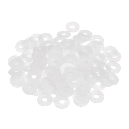 PATIKIL 125 Pcs Nylon Flat Washer M4 4mm ID 12mm OD 1mm THK White - color: White, size: 4mm x 12mm x 1mm