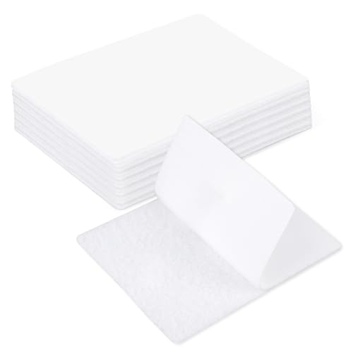 10 Sets Double Sided Tape Heavy Duty White Hook and Loop Tape, 4x6Inch Adhesive Strips – Secure Mounting for Rug Poster Artwork Mirror Hanging Couch Cushion Wall, Indoor & Outdoor Use - color: white, size: 4 in X 6 in X 10