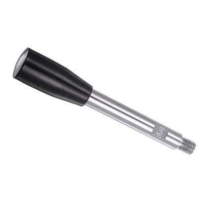Revolving Crank Clamping Handle, M10 Male Thread 125mm Length, Chrome Plated Long Arm Handwheel Handle Knob Black - (Applications: for Lathe Machinery)