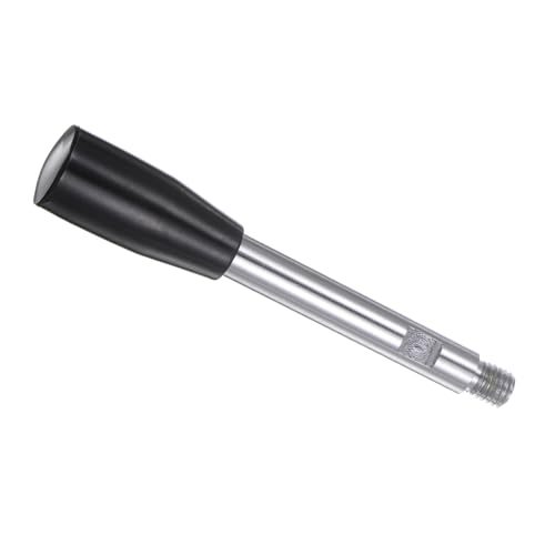 Revolving Crank Clamping Handle, M10 Male Thread 125mm Length, Chrome Plated Long Arm Handwheel Handle Knob Black - (Applications: for Lathe Machinery)