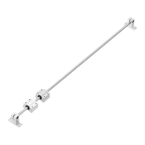 uxcell 2 Pcs 8mm x 850mm Linear Motion Rail Shaft Slide Guide with 4 Pcs SCS8UU Bearings and 4 Pcs SK8 Rail Support Linear Motion Rod Shaft Guide Set for CNC Machine 3D Printer, Silver - size: 850mm