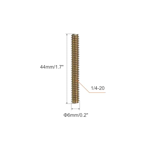 uxcell 8pcs Fully Threaded Rods 1/4x1-3/4 All Thread Studs Long Threaded Screw Carbon Steel for Furniture Garden Railing Mounting Assembly Fastening Frame Connection Colorful Zinc - size: 1/4x1-3/4"
