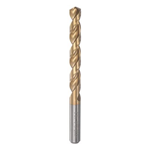 HARFINGTON Twist Drill Bit 10.5mm Titanium Coated (HSS-E) M42 High Speed Steel 8% Cobalt Straight Shank for Stainless Steel Aluminum Alloy Metal - size: 10.5mm