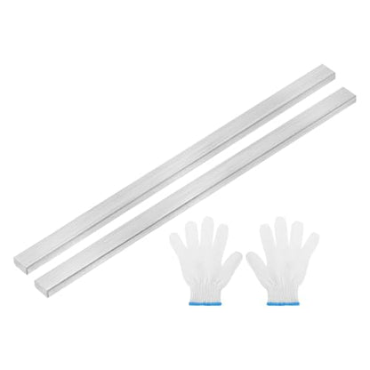 uxcell 2 Pcs 316L Stainless Steel Flat Bar 3/16" Thickness, 3/8" Width, 8" Length, Brushed Finish Trim Strips Sheet for Kitchen DIY Craft Making, Silver Tone - size: 3/16" x 3/8" x 8"