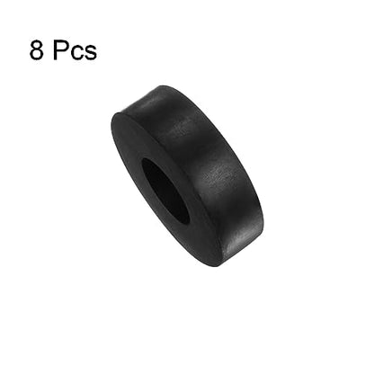 HARFINGTON 8pcs Rubber Spacer 1.57 Inch OD 0.63 Inch ID 0.4 Inch Thick Neoprene Round Anti Vibration Isolation Pads Isolator Rubber Washers Bushings for Home Cars Boat Accessories, Black - size: 16mm x 40mm x 10mm