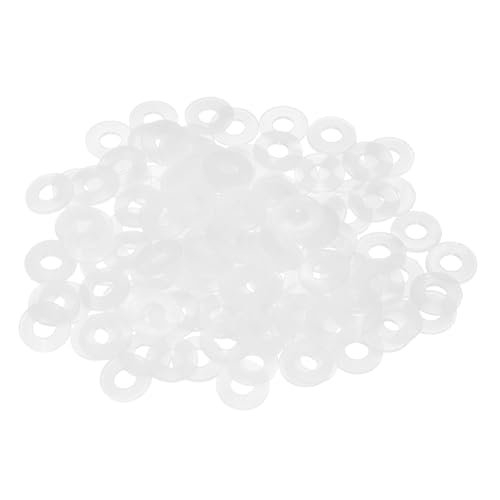 PATIKIL 125 Pcs Nylon Flat Washer M4 4mm ID 10mm OD 1mm THK White - color: White, size: 4mm x 10mm x 1mm