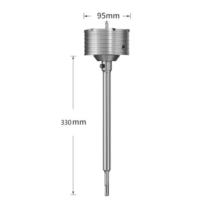 HUHAO Professional 3-3/4" (95mm) Concrete Hole Saw with 330mm Round Shank, Masonry Hole Cutter Set for Concrete, Brick, Cement, Stone, Wall Drilling - size: 3-3/4"(95mm)
