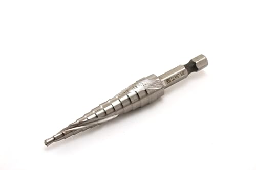 TEMO M35 Cobalt Spiral Step Drill Unibit Bit, 13 Size 1/8"-1/2", 1/4" Shank - size: 1/8" - 1/2", style: Spiral