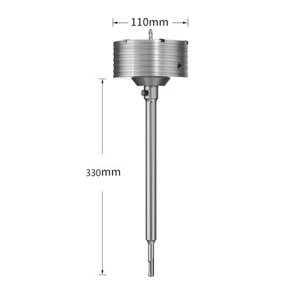 HUHAO Professional 4-1/3" (110mm) Concrete Hole Saw with 330mm Round Shank, Masonry Hole Cutter Set for Concrete, Brick, Cement, Stone, Wall Drilling - size: 4-1/3"(110mm)