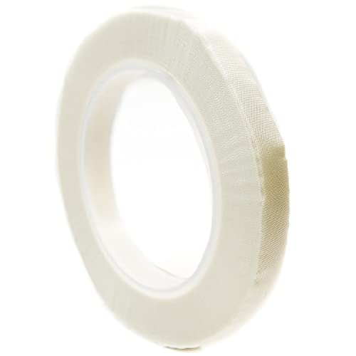 Bertech Glass Cloth Masking Tape, 1/2 Inch Wide x 36 Yards Long, 5 mil Thick, 3 Inch Core, White, RoHS and Reach Compliant - size: 0.5 Inches
