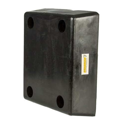 Molded Rubber Bumper, 12" x 13" x 4", 1/2" Mounting Holes, Guardian