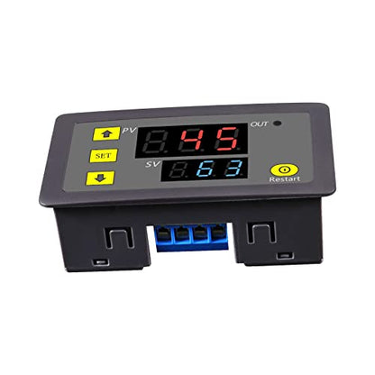 2Pcs DC 24V 20A Relay Module with Dual LED Digital Display Programmable Cycle Timer Switch ON-Off Control - color: DC 24V