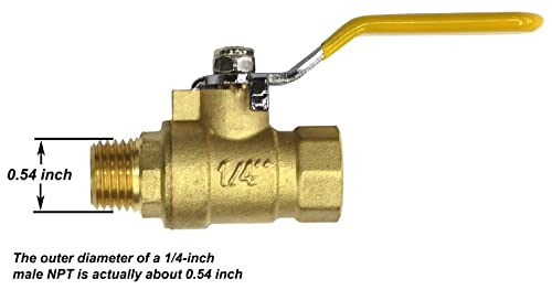 Vibrant Yard Co. LLC Lead-Free Brass Ball Shut Off Valve, 1/4 in NPT, Qty 1