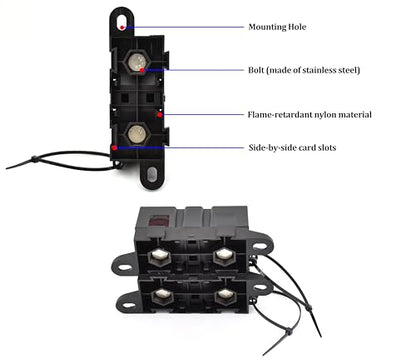 Mega ANM Bolt Down Fuse Hoder with 2X 150A Spare fuses, terminals, Shrinking Tubes, Screws and fixig Wrench All in one Package Ideal for Car Van, RV, Trailer and Marine Boat (Mega 150A) - size: Mega 150A