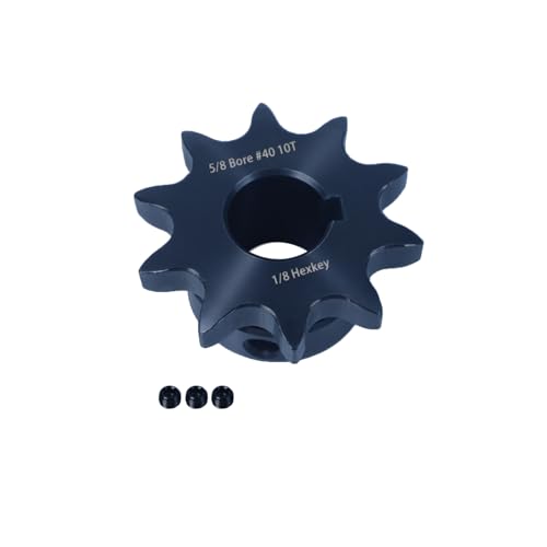 #40 Sprocket 10T 5/8" Bore Hardened Black Oxide - size: 10 teeth, style: 5/8" in bore
