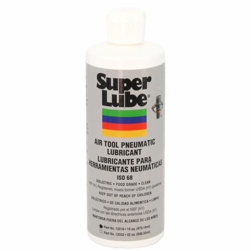 Super Lube Air Tool Pneumatic Lubricant - Long-Lasting Lubrication for Tool Repair - Moisture Resistant - NSF Food Grade - Eliminates Rust & Corrosion - Translucent - Bottle - 1 pt (12016) - size: 1pt Bottle