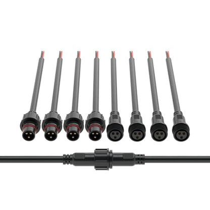 BTF-LIGHTING 3 Pin Electrical Connector 18AWG IP65 Male Female Connector 7.87in/20cm Extension Cable for Car,Truck,Boat,Indoor/Outdoor LED Strip Lights/String 22mm Nut Big Size 5 Pairs - size: 3 PIN Big Size